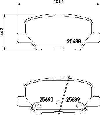 HELLA 8DB 355 029-331 - Тормозные колодки, дисковые, комплект autosila-amz.com