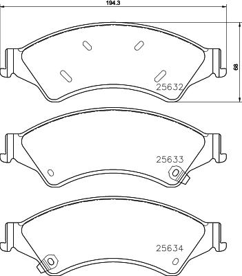 HELLA 8DB 355 020-781 - Тормозные колодки, дисковые, комплект autosila-amz.com