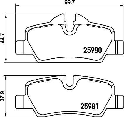 HELLA 8DB 355 021-481 - Тормозные колодки, дисковые, комплект autosila-amz.com