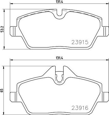 HELLA 8DB 355 021-881 - Тормозные колодки, дисковые, комплект autosila-amz.com