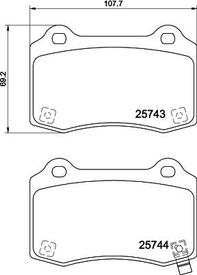 HELLA 8DB 355 021-251 - Тормозные колодки, дисковые, комплект autosila-amz.com