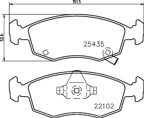 HELLA 8DB 355 021-751 - Тормозные колодки, дисковые, комплект autosila-amz.com