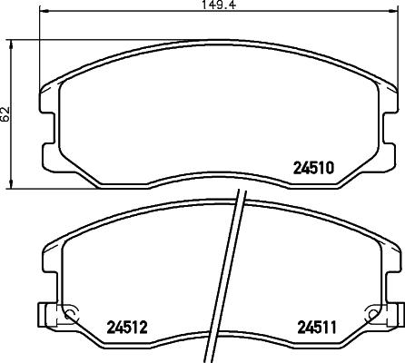 HELLA 8DB 355 028-581 - Тормозные колодки, дисковые, комплект autosila-amz.com