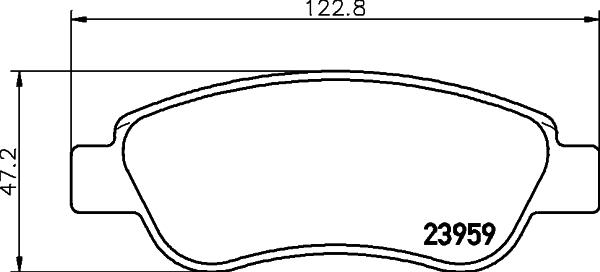 HELLA 8DB 355 028-071 - Тормозные колодки, дисковые, комплект autosila-amz.com