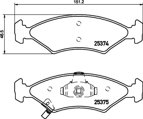 HELLA 8DB 355 028-891 - Тормозные колодки, дисковые, комплект autosila-amz.com