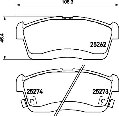 HELLA 8DB 355 028-861 - Тормозные колодки, дисковые, комплект autosila-amz.com