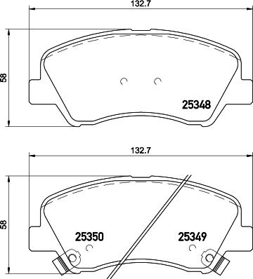 HELLA 8DB 355 028-881 - Тормозные колодки, дисковые, комплект autosila-amz.com