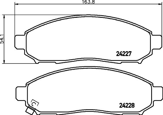 HELLA 8DB 355 028-321 - Колодки тормозные NAO NISSAN NAVARA (D40), NAVARA platform/chassis (D40), PATHFINDER (R51), SERENA (C25), XTERRA (N50) / S autosila-amz.com