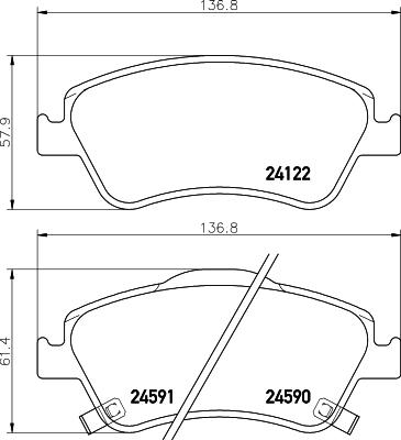 HELLA 8DB 355 028-281 - Тормозные колодки, дисковые, комплект autosila-amz.com