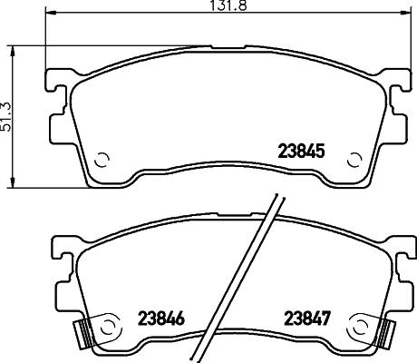 HELLA 8DB 355 023-921 - Тормозные колодки, дисковые, комплект autosila-amz.com