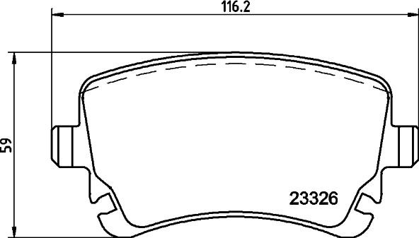 HELLA 8DB 355 023-481 - Тормозные колодки, дисковые, комплект autosila-amz.com