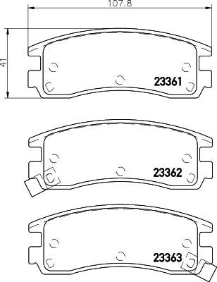 HELLA 8DB 355 023-681 - Тормозные колодки, дисковые, комплект autosila-amz.com