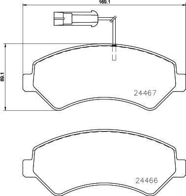 HELLA 8DB 355 023-011 - Тормозные колодки, дисковые, комплект autosila-amz.com