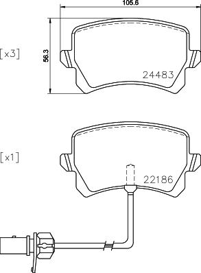 HELLA 8DB 355 023-031 - Тормозные колодки, дисковые, комплект autosila-amz.com