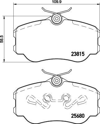 HELLA 8DB 355 023-071 - Тормозные колодки, дисковые, комплект autosila-amz.com