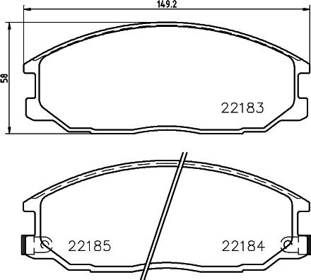 HELLA 8DB 355 023-281 - Тормозные колодки, дисковые, комплект autosila-amz.com