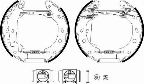 HELLA 8DB 355 022-961 - Комплект тормозных колодок, барабанные autosila-amz.com