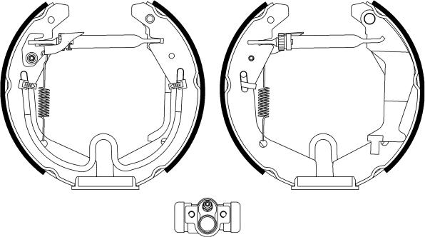 HELLA 8DB 355 022-981 - Комплект тормозных колодок, барабанные autosila-amz.com