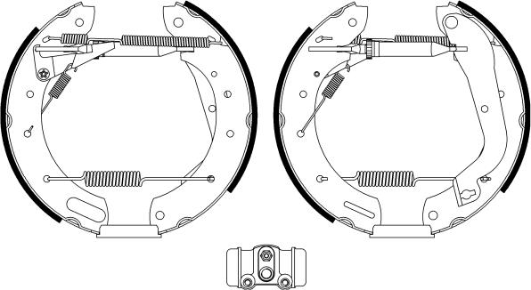 HELLA 8DB 355 022-651 - Комплект тормозных колодок, барабанные autosila-amz.com