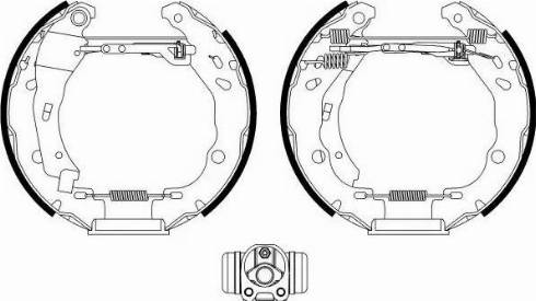 HELLA 8DB 355 022-601 - Комплект тормозных колодок, барабанные autosila-amz.com