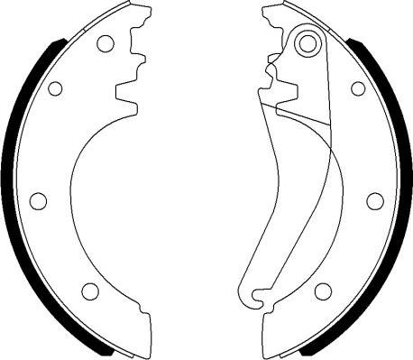 HELLA 8DB 355 022-081 - Комплект тормозных колодок, барабанные autosila-amz.com