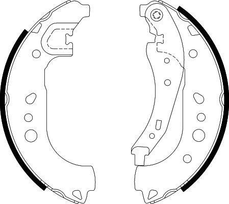 HELLA 8DB 355 022-281 - Комплект тормозных колодок, барабанные autosila-amz.com