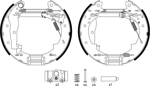 HELLA 8DB 355 022-731 - Комплект тормозных колодок, барабанные autosila-amz.com