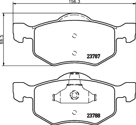 HELLA 8DB 355 027-951 - Тормозные колодки, дисковые, комплект autosila-amz.com