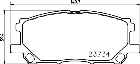 HELLA 8DB 355 027-901 - Тормозные колодки, дисковые, комплект autosila-amz.com