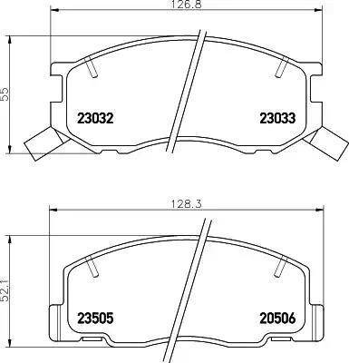 HELLA 8DB 355 009-481 - Тормозные колодки, дисковые, комплект autosila-amz.com