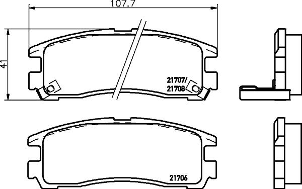 HELLA 8DB 355 027-241 - Тормозные колодки, дисковые, комплект autosila-amz.com