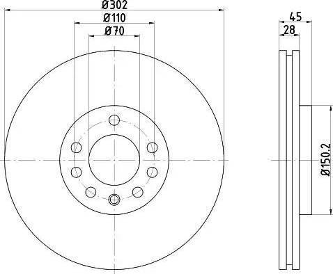 HELLA 8DD 355 109-171 - Тормозной диск autosila-amz.com