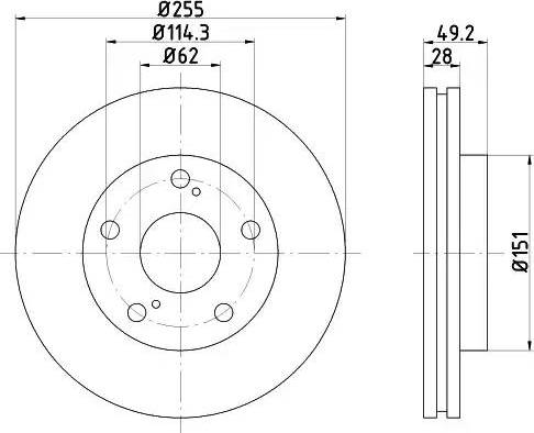 HELLA 8DD 355 104-911 - Тормозной диск autosila-amz.com