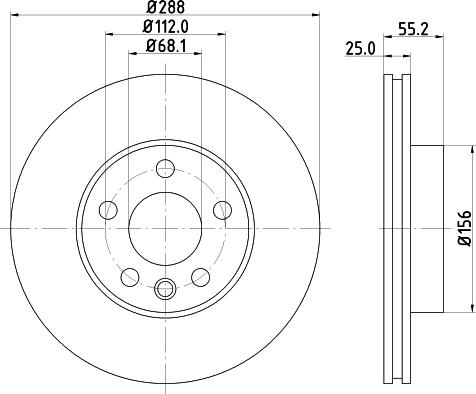 HELLA 8DD 355 104-481 - Тормозной диск autosila-amz.com