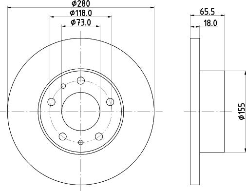 HELLA 8DD 355 104-391 - Тормозной диск autosila-amz.com