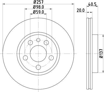 HELLA 8DD 355 105-621 - Тормозной диск autosila-amz.com