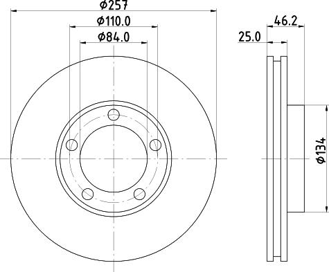 HELLA 8DD 355 134-041 - Тормозной диск autosila-amz.com