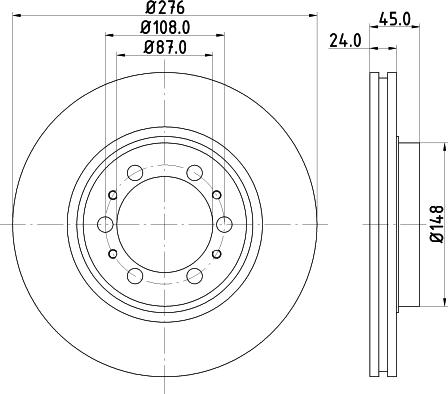 HELLA 8DD 355 105-131 - Тормозной диск autosila-amz.com