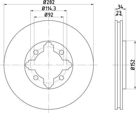 HELLA 8DD 355 105-301 - Тормозной диск autosila-amz.com