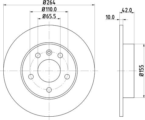 HELLA 8DD 355 106-111 - Тормозной диск autosila-amz.com