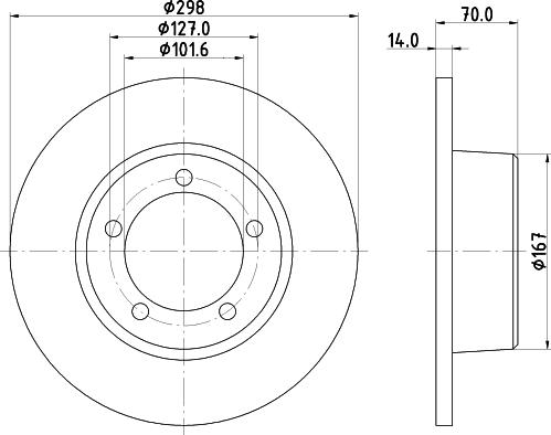 HELLA 8DD 355 122-322 - Тормозной диск autosila-amz.com