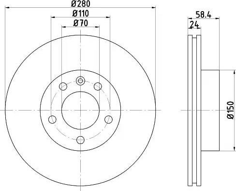 HELLA 8DD 355 101-511 - Тормозной диск autosila-amz.com