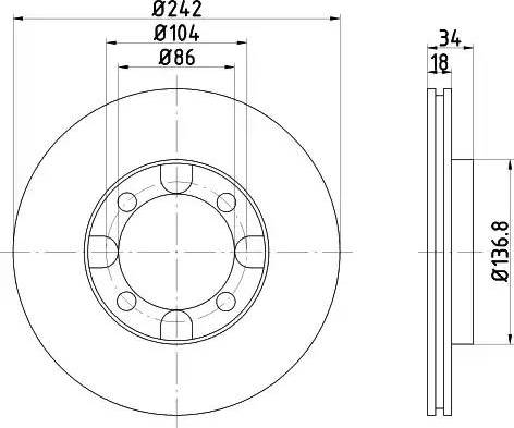 HELLA 8DD 355 101-151 - Тормозной диск autosila-amz.com