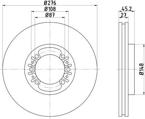 HELLA 8DD 355 108-511 - Тормозной диск autosila-amz.com