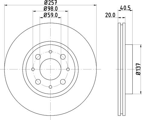 HELLA 8DD 355 103-871 - Диск тормозной autosila-amz.com