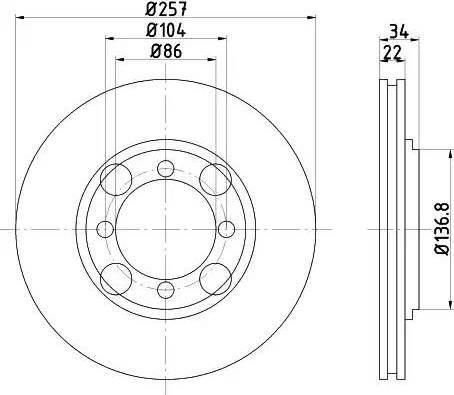 HELLA 8DD 355 103-281 - Тормозной диск autosila-amz.com