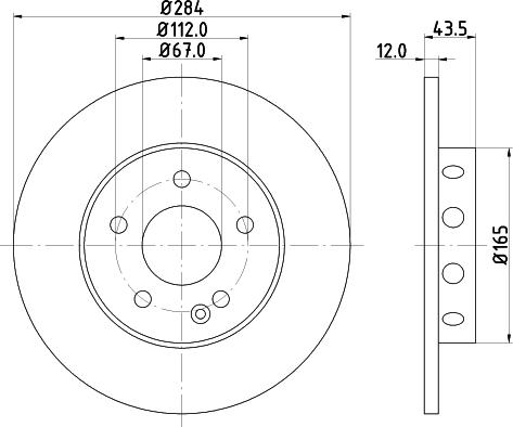 HELLA 8DD 355 102-952 - Тормозной диск autosila-amz.com