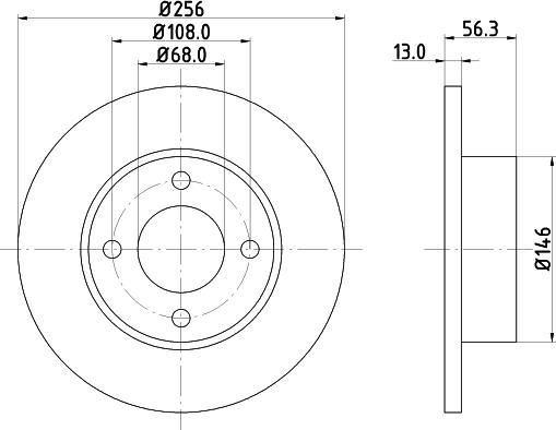HELLA 8DD 355 102-841 - Тормозной диск без покрытия AUDI 80 (8C, B4), 80 Avant (8C, B4) autosila-amz.com