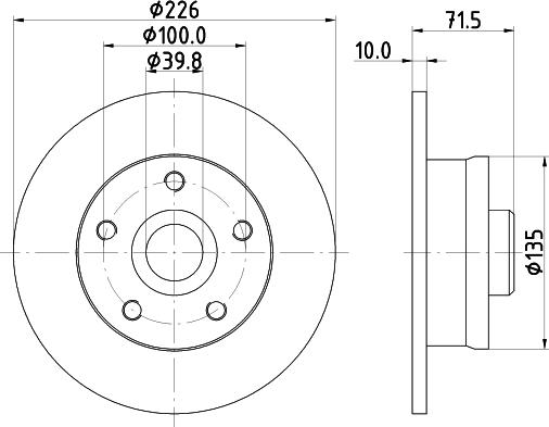 HELLA 8DD 355 102-751 - Диск тормозной SEAT TOLEDO I (1L) / VW CORRADO (53I), GOLF III (1H1), GOLF III Variant (1H5), PASSAT (3A2, 35I), PA autosila-amz.com