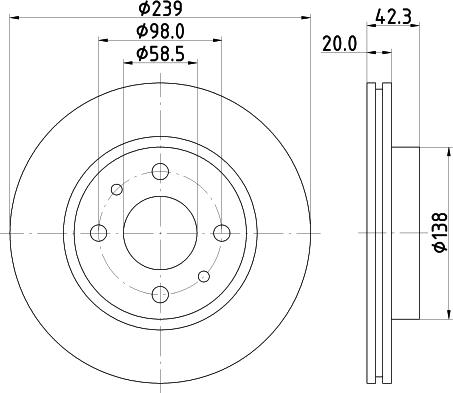 HELLA 8DD 355 107-981 - Тормозной диск autosila-amz.com